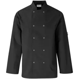 Unisex Long Sleeve Zest Chef Jacket Black Front